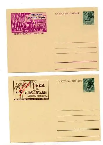Triest A - C.P. Lire 20 Fiere d'Italia Nr. C 24/25 die beiden perfekten neuen Postkarten