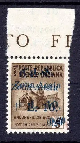 C.L.N. Aosta - Sorte Doppelaufdruck Nr. 6b
