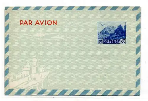 San Marino Aerogramma Lire 55 Ansicht Nr. A 2 neu