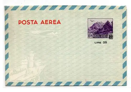 San Marino Aerogramma Lire 25 von 55 Ansicht Nr. A 5 neu