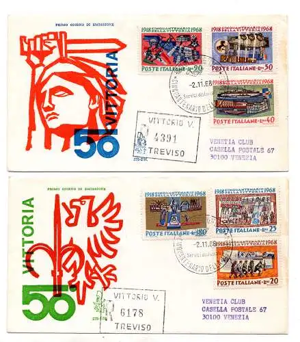 Italien FDC Venetia 1968 Vittoria voyata Racc. für Italien 860