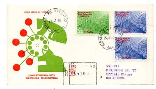 Italien FDC Venetia 1970 Teleselezione voyata Racc. für Italien