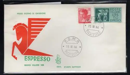 Italien FDC Venetia 1966 Espresso Lire 150 nicht gereist