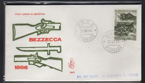 Italien FDC Venetia 1966 Bezzeca isoliert nach Italien gereist