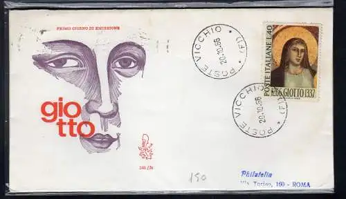 Italien FDC Venetia 1966 Giotto reiste nach Italien 720