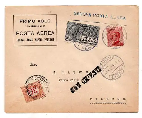 1. Flug Genua Palermo vom 13.4.26