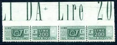 Postpakete Lire 200 Paar oben ungezahnt