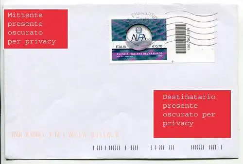 AIFA mit isoliertem Barcode auf Umschlag