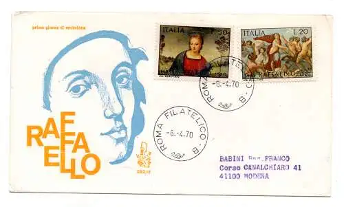 Italien FDC Venetia 1970 Raffaello Sanzio reiste nach Italien