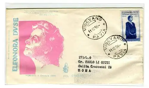 Italien FDC Venedig 1958 Eleonara Duse ungereist