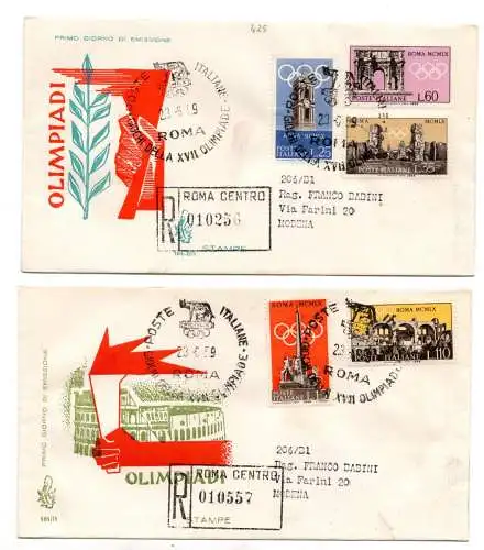 Italien FDC Venedig 1959 Vorolympische Reise Racc. für Italien