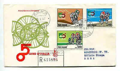 Italia FDC Venetia 1967 50. Giro d'Italia gereist Racc. für Italien