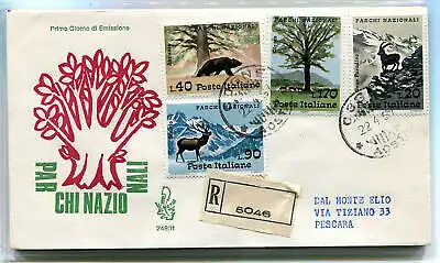 Italien FDC Venetia 1967 Nationalparks gereist Racc. für Italien 751