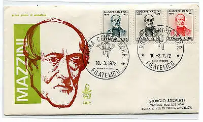 Italien FDC Venetia 1972 Mazzini gereist