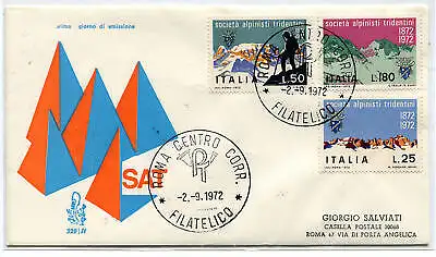 Italien FDC Venetia 1972 Società Alpinisti reiste nach Italien