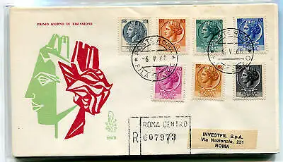 Italia FDC Venetia 1968 Siracusana 7 Val. gereist Racc. für Italien 831