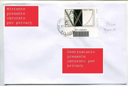 Goldener Kompass mit Barcode isoliert auf Umschlag