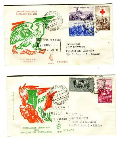 Italien FDC Venedig 1959 Unabhängigkeit gereist Racc. für Italien