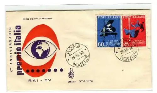 Italien FDC Venedig 1958 Italienpreis nicht gereist