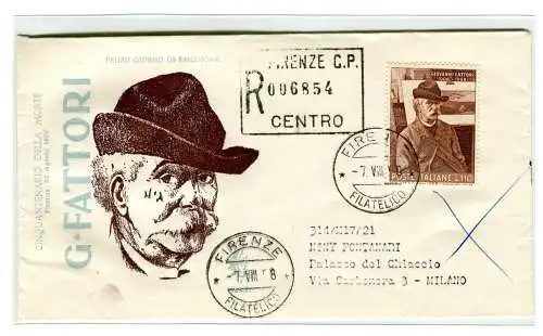 Italien FDC Venedig 1958 Faktoren reisen Racc. für Italien