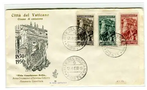 Vatikan FDC Venedig 1950 Paladingarde ungereist