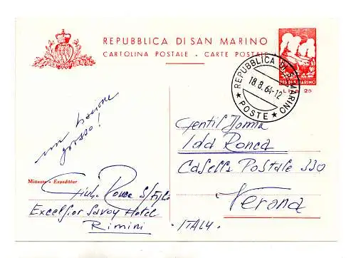 San Marino - C.P. Lire 25 Tre Penne