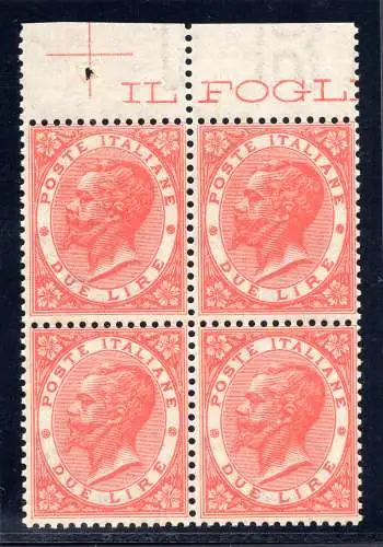 Vitt. Emanuele II. Lire 2 Nr. 22 Quartina di Torino - MNH