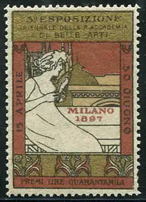 1897 Mailand - Erinnofilo per la 3. Esposiz. Accademia Belle Arti