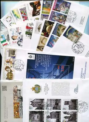 San Marino FDC Venetia 2014 Jahrgang quansi komplett