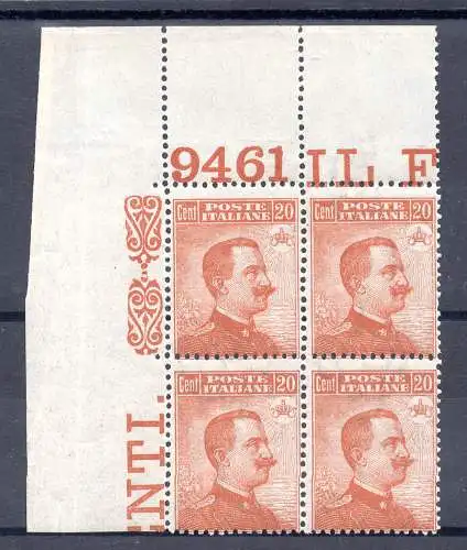 Michetti Cent. 20 Quartina Orange mit Tischnummer 9461