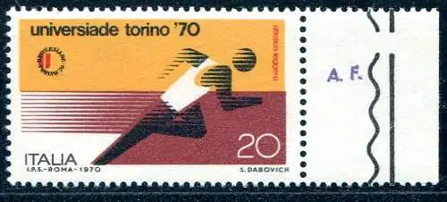 Universiade di Torino Lire 20 Sorten rot links