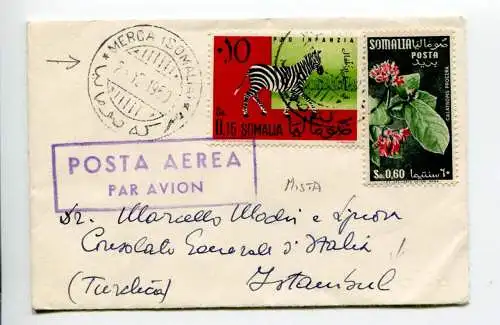 Somalia Afis - Fiori Cent. 60 gemischt mit Briefmarke Unabhängiges Somalia