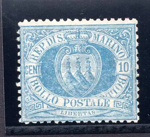 1877 Wappen Cent. 10 hellblau Nr. 3A neu ohne Gummi - MNG