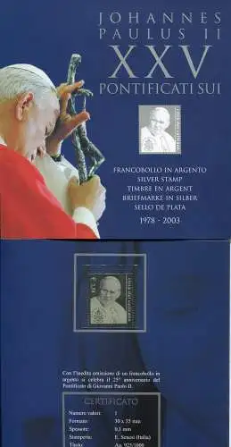 Johannes Paul II Folder mit Silbermarke