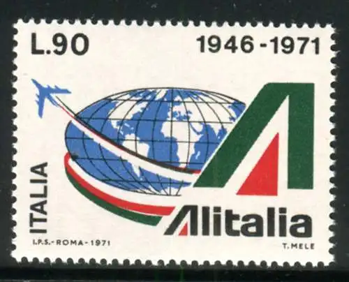 Alitalia Lire 90 Sorte Gründruck nach oben verschoben