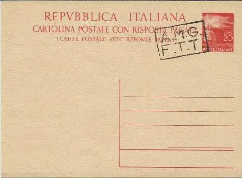 TriesteA-C.P. L.20+20 Democratica n.C8D Aufdruck B auf der Briefmarke