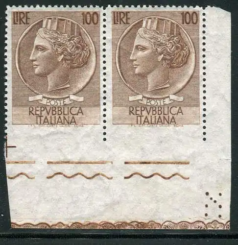 Siracusana Lire 100 stelle II dent. 13,1/4 nicht gezahnt. Unten