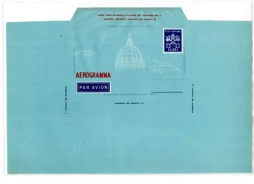 Vatikan - Aerogramma Lire 55 Triregno Nr. A 2 - Neu einwandfrei