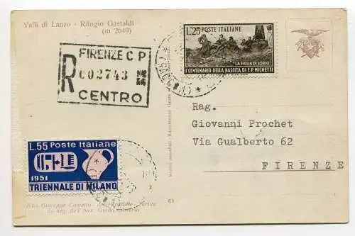 Triennale di Milano Lire 55 Nr. 667 + Ergänzung Nr. 671 auf Postkarte