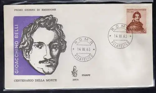 Italien FDC Venetia 1963 Belli nicht gereist