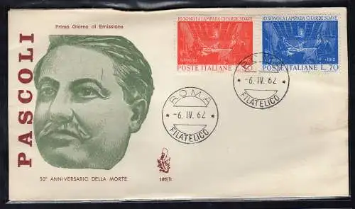 Italien FDC Venetia 1962 Pascoli nicht gereist