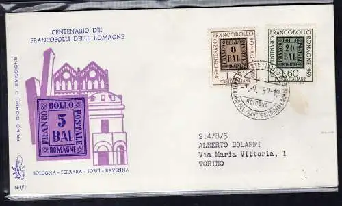 Italien FDC Venetia 1959 Centenario Romagna nicht gereist