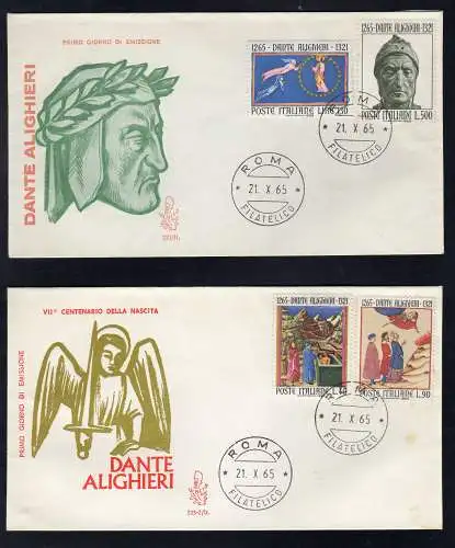 Italien FDC Venetia 1965 Dante Alighieri nicht gereist