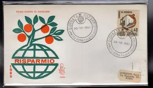 Italien FDC Venetia 1965 Tag der Sparreise nach Italien