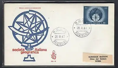 Italia FDC Venetia 1967 Soc. Geographische Reise nach Italien 733