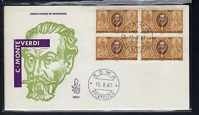 Italien FDC Venetia 1967 Monteverdi Viertel nicht gereist