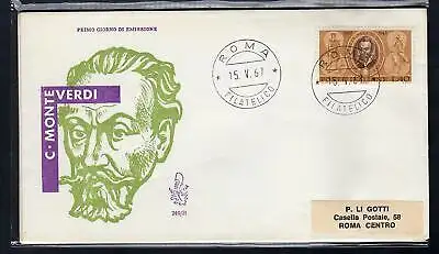 Italien FDC Venetia 1967 Monteverdi reiste nach Italien