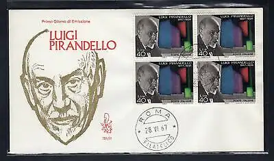 Italien FDC Venetia 1967 Pirandello Viertel nicht gereist