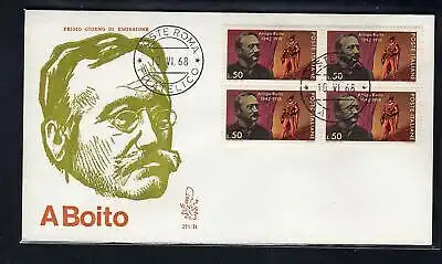 Italien FDC Venetia 1968 Boito Viertel nicht gereist