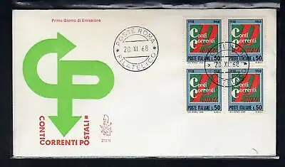 Italien FDC Venetia 1968 Conti Correnti Viertel nicht gereist